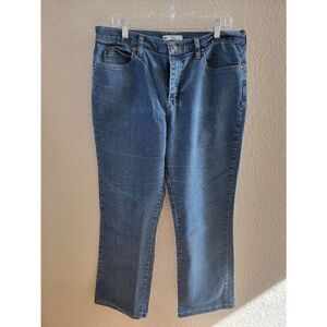 Lee Women's Blue Zip Fly High Rise Relaxed Fit Denim Jeans Size 14